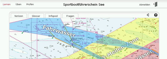 Mit dem SBF See Trainer können Sie online für den Spotbootführerschein lernen und Ihr Wissen wie in einer Prüfung testen!